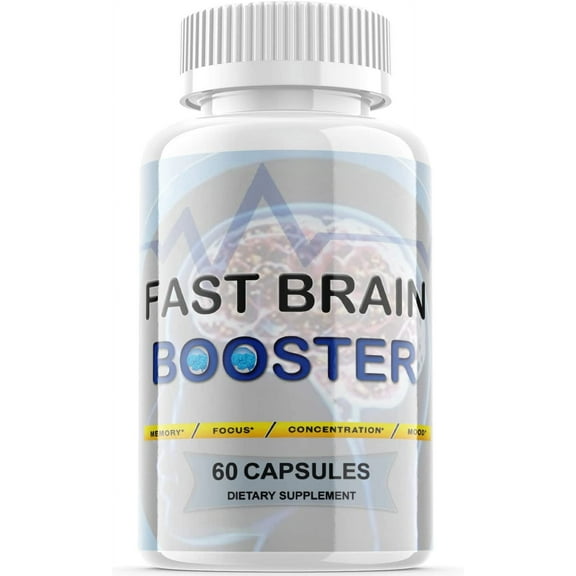 (1 Pack) Fast Brain Booster - Dietary Supplement for Focus, Memory, Clarity, & Energy - Advanced Cognitive Support Formula for Maximum Strength - 60 Capsules