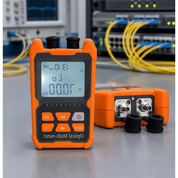 1 Pack Fiber Optic Cable Tester, Optical Meter with VFL and RJ45 Function, /SC/ST Interface, 8 Wavelength Test, -70dBm to +6dBm Range, Not Included