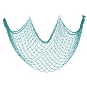 1 Pack Fish Net Decorations - 80x40 Inch Aqua Fishing Net Decor for Under The Sea Hawaiian Beach Themed Party, 3mm Thick Natural Cotton Versatile Nautical Netting for Party Wall Table Ceiling Decor