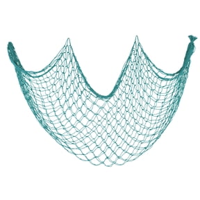 1 Pack Fish Net Decorations - 80x40 Inch Aqua Fishing Net Decor for Under The Sea Hawaiian Beach Themed Party, 3mm Thick Natural Cotton Versatile Nautical Netting for Party Wall Table Ceiling Decor