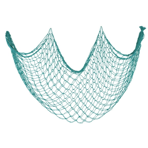 1 Pack Fish Net Decorations - 80x40 Inch Aqua Fishing Net Decor for Under The Sea Hawaiian Beach Themed Party, 3mm Thick Natural Cotton Versatile Nautical Netting for Party Wall Table Ceiling Decor