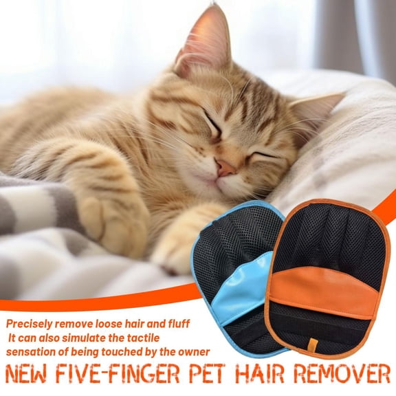 1-Pack Five-Finger Pet Hair Remover, Reusable Lint & Fur Removal Tool With Non-Slip Grip, Efficient For Removing Loose Hair & Fluff From Couches, Beds, Car Seats & Furniture For