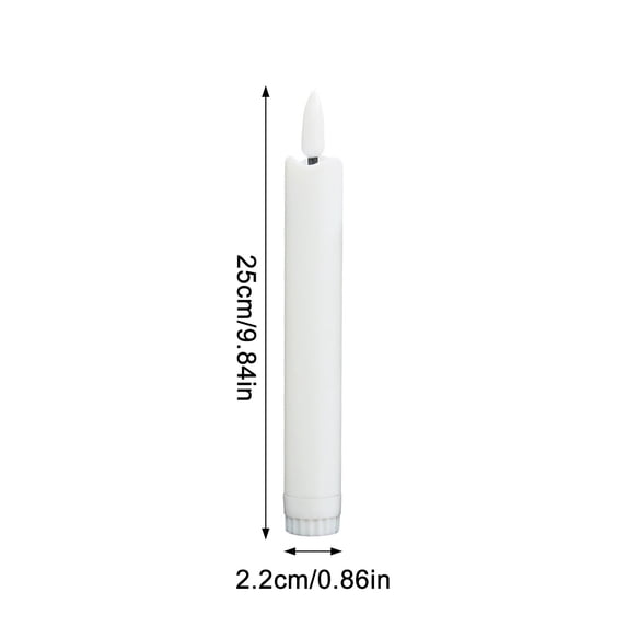 1 Pack Flameless Taper Candles, No Remote, Realistic Flickering Battery Operated Candlesticks, LED Plastic Candles Safe for Weddings, Table Decor, Christmas, and Halloween