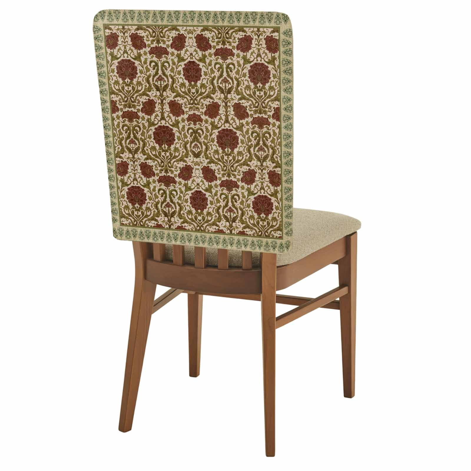 1 Pack Flowers Chair Back Covers Ethnic Abstract Red Rose Floral Boho ...