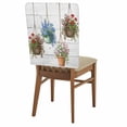 1 Pack Flowers Chair Back Covers Spring Red Blue Pink Floral Flowerpot ...