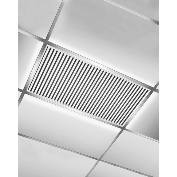 1 Pack Fluorescent Light Cover for Ceiling Lights, Black White Vertical Striped Magnetic Classroom Light Filters 4x2 Feet, Farmhouse Thin Line Stripes Decorative Ceiling Shade Panel for Office