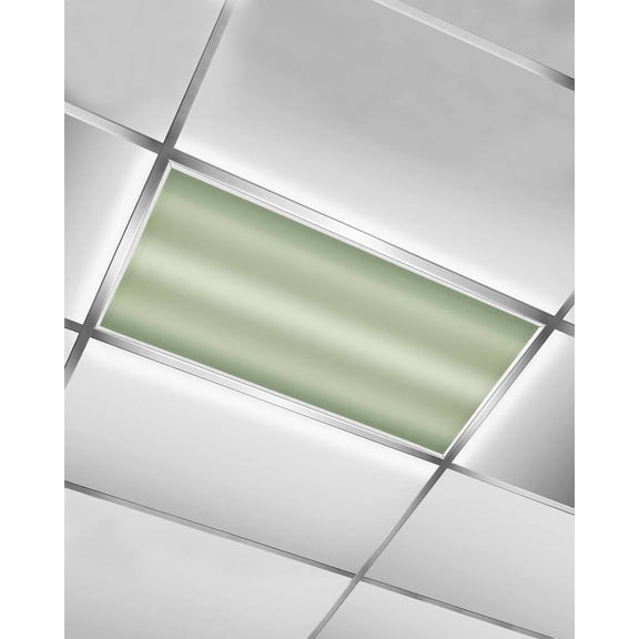 1 Pack Fluorescent Light Cover for Ceiling Lights, Green Ombre Magnetic Classroom Light Filters 4x2 Feet, Abstract Art Modern Gradient Decorative Ceiling Shade Panel for Office