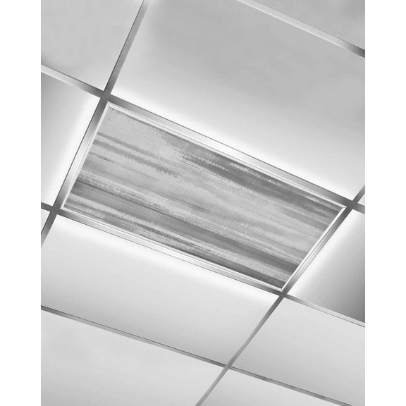 1 Pack Fluorescent Light Cover for Ceiling Lights, Grey Black Ombre Magnetic Classroom Light Filters 4x2 Feet, Vintage Shabby Gray Abstract Art Decorative Ceiling Shade Panel for Office