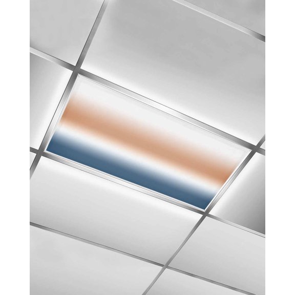 1 Pack Fluorescent Light Cover for Ceiling Lights, Navy Blue Burnt Orange Ombre Magnetic Classroom Light Filters 4x2 Feet, Modern Gradient Abstract Decorative Ceiling Shade Panel for Office