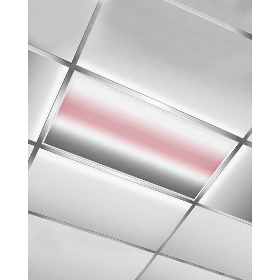 1 Pack Fluorescent Light Cover for Ceiling Lights, Ombre Grey Pink Magnetic Classroom Light Filters 4x2 Feet, Modern Abstract Art Gradient Decorative Ceiling Shade Panel for Office