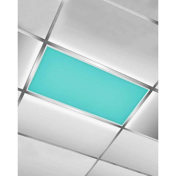 1 Pack Fluorescent Light Covers For Classroom Aqua Green Solid Color Magnetic Light Covers For Fluorescent Light Shade, Light Filters, For Home, Office, Hospital, Decoration