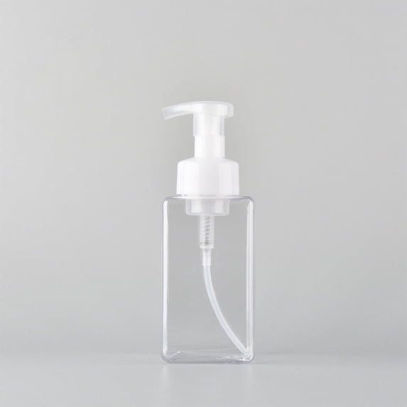 1 Pack Foaming Soap Dispenser 15oz Refillable Foam Liquid Hand Soap Empty Plastic Pump Bottle Container for Bathroom Vanities, Kitchen Sink, Hospital, Clinic, Amber Brown 450ml -Clear