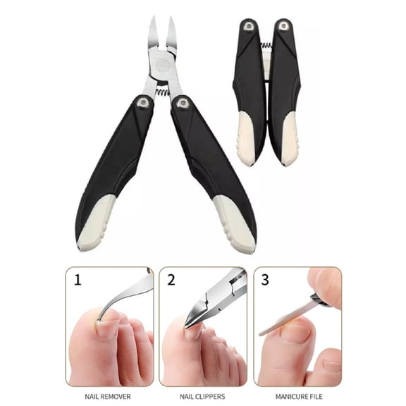 1 Pack Foldable Toenail Clippers for Seniors, Heavy Duty Nail Nipper + Cuticle Trimmer, Thick & Ingrown Nail Cutter, Dead Skin Remover Tool TIKA