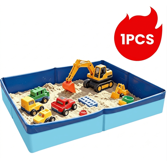 1 Pack Foldable Sandbox,20 Inch Portable PVC Sand Box for Pets Outdoor Indoor Play Sand Tray Foldable Puppy Swimming Pool