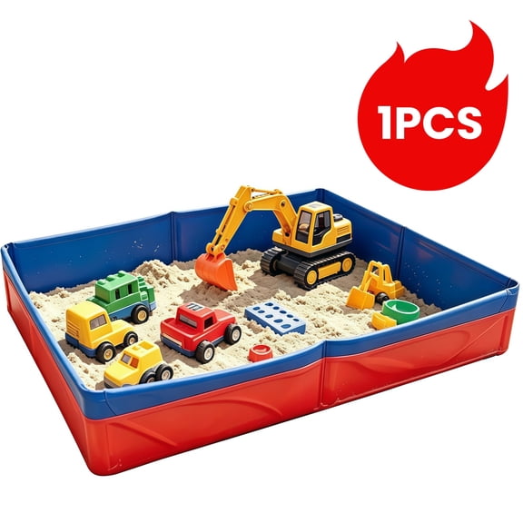 1 Pack Foldable Sandbox，20 Inch Portable PVC Sand Box for Pets Outdoor Indoor Play Sand Tray Foldable Puppy Swimming Pool