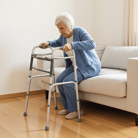 1-Pack Foldable Walker with 2-Button Folding Mechanism, 7-Level Adjustable Height 30"-36", 350 lbs Capacity