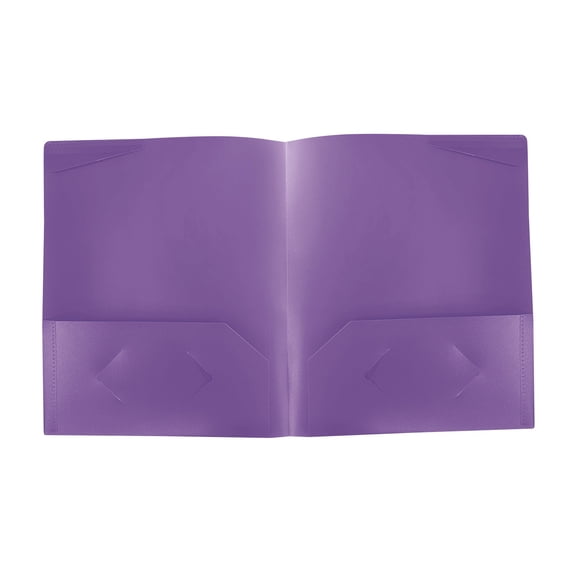 1 Pack Folders with Pockets, Pastels Colors, Heavy Duty Pocket Folder, Plastic Folders with Pockets, 2-Pocket Folder Bulk, Aesthetic File Folder, Back To School Office Filing Supplies(Purple)
