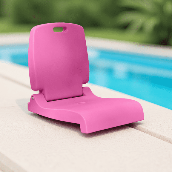 1 Pack Folding Outdoor Pool Chair with Portable Handle and Drainage Hole, 220 lbs Capacity, Pink