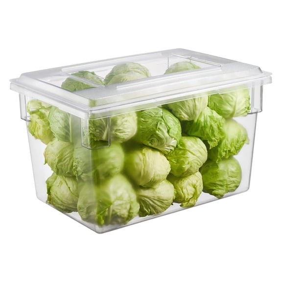 1 Pack Food Storage Box with Lid, 21.5 Gal - 26" x 18" x 15" Clear Polycarbonate Container, NSF Listed Grade Tote- Ideal for Restaurants, Food Services, Household