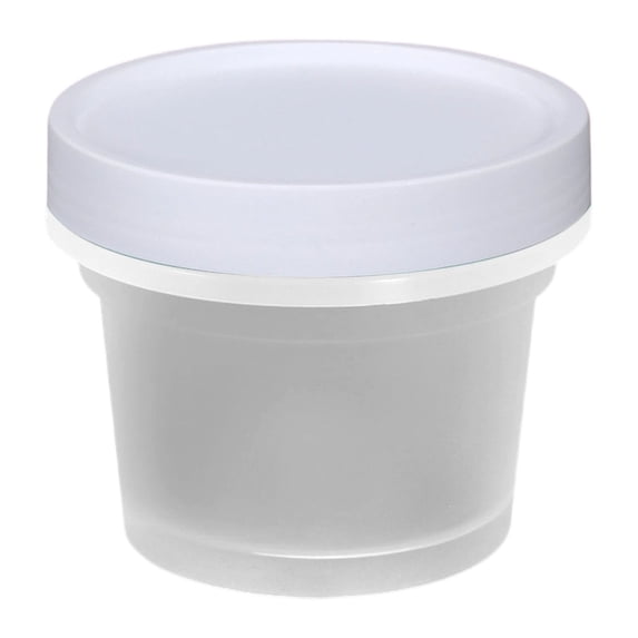 1 Pack Freezer Containers with Screw On Lids, 6.8oz Stackable Reusable Food Storage Container, Airtight Plastic Storage Containers with Twist Top Lids for Food Sauce Jello Soup(E)