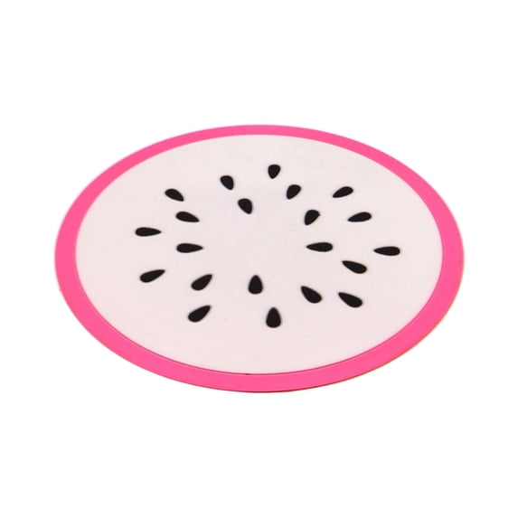 1 Pack Fruit Coaster, 3.5" Non-Slip Car Coaster Heat Insulation Colorful Unique Slice PVC Drink Cup Mat for Drinks, Prevent Furniture and Tabletop Car Decor, Drink Cup Mat Placemat,Pitaya