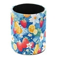 1 Pack Fruit Party Circular Pen & Pencil Holder Durable PU Leather