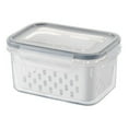 thumbnail image 1 of 1 Pack Fruit Storage Containers for Fridge Produce Saver Containers for Refrigerator Fruit Containers for Fridge Keep Fresh with Lids Colander and Dividers for Salad Berry Vegetable (Gray), 1 of 1