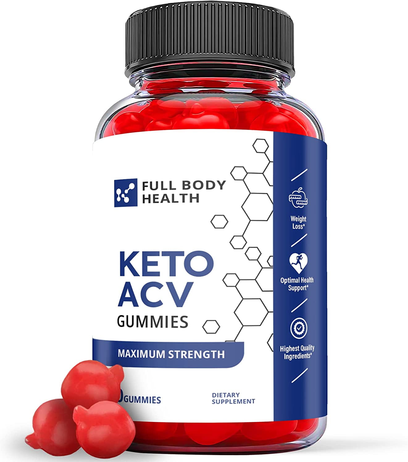 (1 Pack) Full Body Health Keto ACV Gummies - Supplement for Weight Loss - Energy & Focus Boosting Dietary Supplements for Weight Management & Metabolism - Fat Burn - 60 Gummies