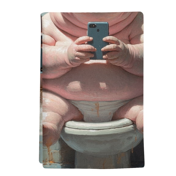 1 Pack Funny Animal Kitchen Towels Hippo Sitting on Toilet Hippo Playing Phone Decorative Dish Towel Sets Absorbent Quick Dry Hand Cloths Tea Towels for Cooking Baking Farmhouse Gifts 18x28in