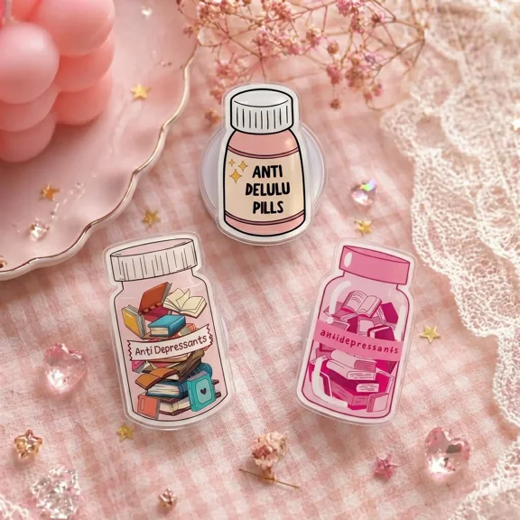 1 Pack Funny Anti Delulu Phone Grip, Trendy Meme Phone Stand Holder, Cute Aesthetic Cell Phone Grip Accessory For iPhone Samsung