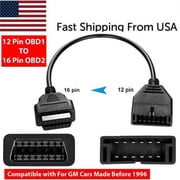 1 Pack GM Diagnostic Scanner OBD1 to OBD2 16 Pin Converter 12 Pin Adapter Cable