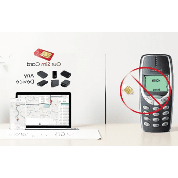 1-Pack GPS SIM Card with Unlimited Data for Real-Time Vehicle Tracking, Compatible with 1500+ GPS Models
