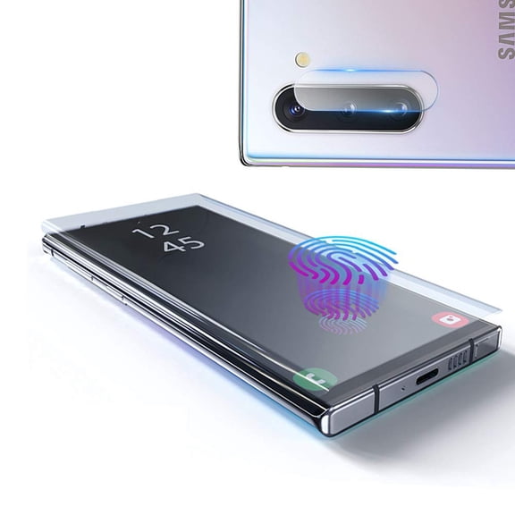 [1 Pack] Galaxy Note 10 6.3" Tempered Glass Screen Protector & Camera Lens Protector, Allytech Full Coverage HD Clear Support Fingerprint Sensor Bubble Free Anti-Scratch for Samsung Galaxy Note 10