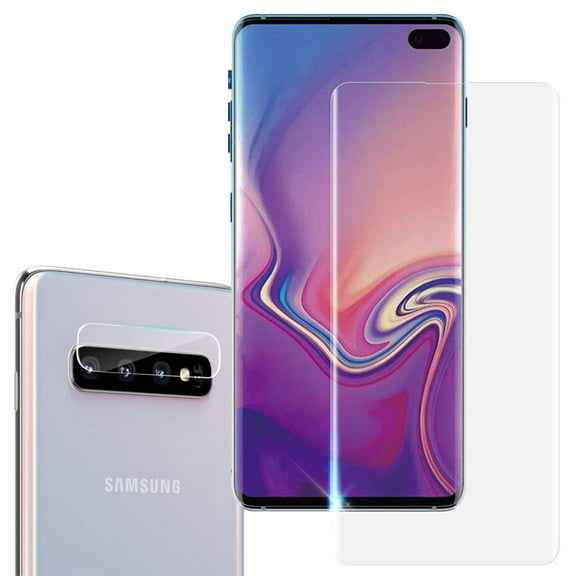 [1 Pack] Galaxy S10 6.1" Screen Protector & Camera Lens Protector, Allytech HD Clear Bubble Free Full Coverage Support Fingerprint Sensor Anti- Scratch Tempered Glass for Samsung Galaxy S10