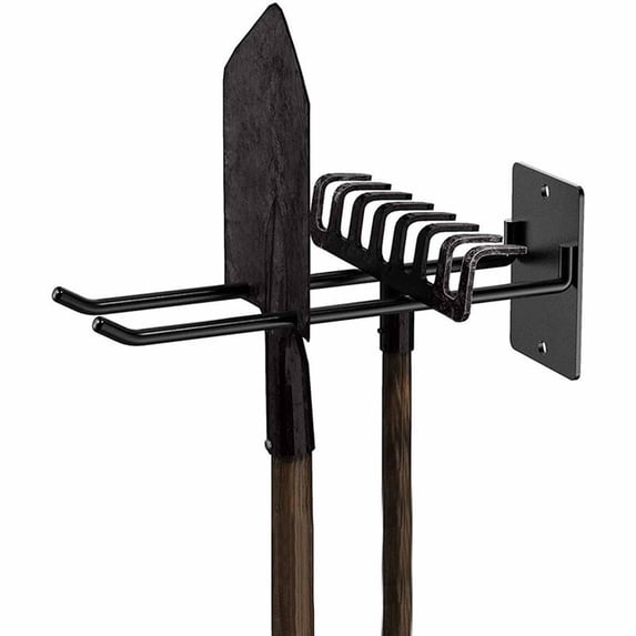 1 Pack Garage Storage Organizer for Tool Organization Heavy-Duty Solid Steel Wall Hanger for Garden Tools - Shovel Holder, Rake/Broom Yard Wall Mount Hooks - Overhead Garage Storage Rack