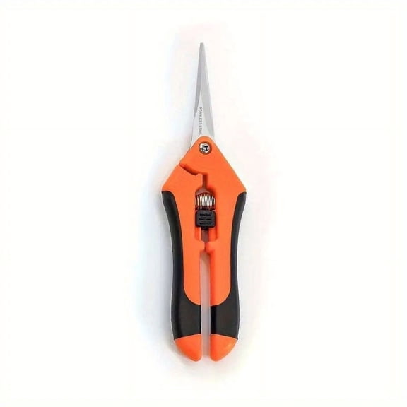 HOMNEER 1 pack Garden Pruning Shears, Garden Trimming Scissors, Titanium Coated Precision Bonsai Shears, Convenient Flower Cutters (Orange)
