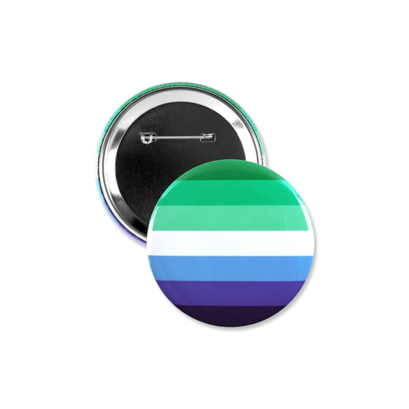 1 Pack - Gay Men LGBTQ+ Pride Flag Pinback Button - 3 Inch
