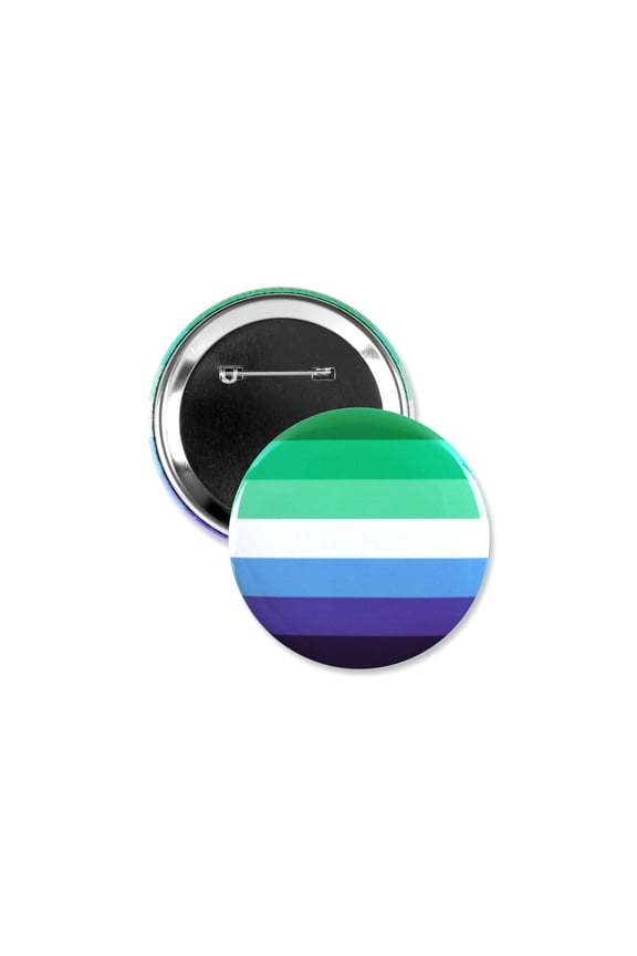 1 Pack - Gay Men LGBTQ+ Pride Flag Pinback Button - 3 Inch
