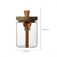 thumbnail image 1 of 1 Pack Glass Jar with Wooden Lid and Spoon, Food Storage Containers Coffee Jar Coffee Grounds Container, Glass Food Storage Canister for Cereals, Cookies, Snacks, 1 of 2