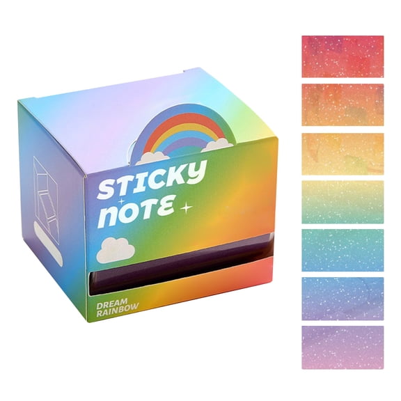 1-Pack Glitter Transparent Sticky Notes, 100 Sheets Cute Pull-Out Memo Notes, 3" x 3" Easy-Pull Glitter Post-It Style Notes for Teachers, Students, Office & Gifts-A