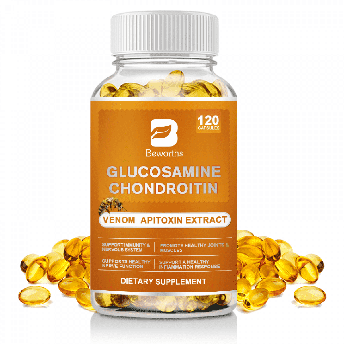 Triple Strength Glucosamine Chondroitin Joint Health Dietary Supplement Capsule, 120 Count