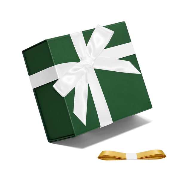 1 Pack Gold Gift Box , 7.8"x7"x3.1" Small Gift Boxes for Presents with Magnetic Lid and Ribbon, Collapsible Boxes for Christmas, Thanksgiving, Anniversary, Birthdays, Weddings, Valentine's