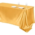 thumbnail image 1 of 1 Pack Gold Satin Tablecloth 102 x 58 Inch Overlay Satin Table Cover Rectangle Bright Silk Tablecloth Smooth Fabric Table Decoration for Wedding Banquet Party Events, 1 of 7