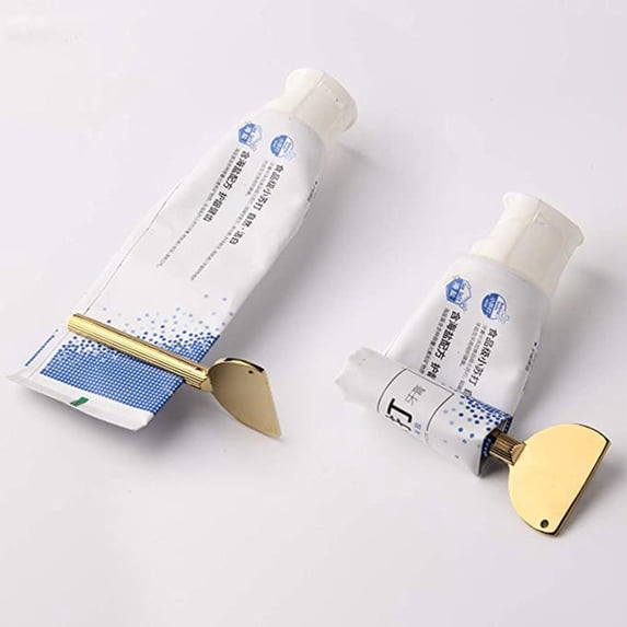 1-Pack Golden Zinc Alloy Tube Squeezer, Durable Metal Manual Paste Dispenser, Portable Rolling Wringer For Toothpaste, Cosmetics, Hair Care Products For Home, Travel And Personal