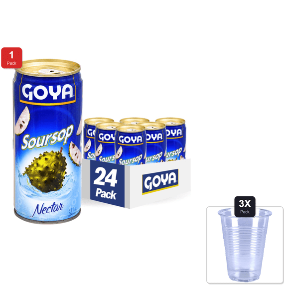 1 Pack | Goya Foods Guanabana Soursop Nectar, 9.6 Fl Oz (Pack Of 24) & 3x Disposable Cup