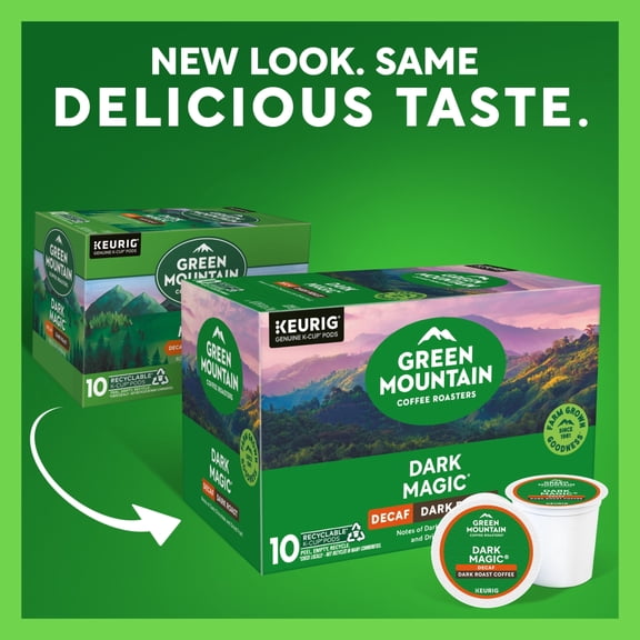(1 Pack)-Green Mountain Coffee Dark Magic Decaf Dark Roast K-Cup Coffee Pods 10 ct