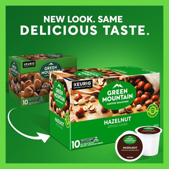 (1 Pack)-Green Mountain Coffee Roasters Hazelnut Light Roast K-Cup Coffee Pods 10 ct