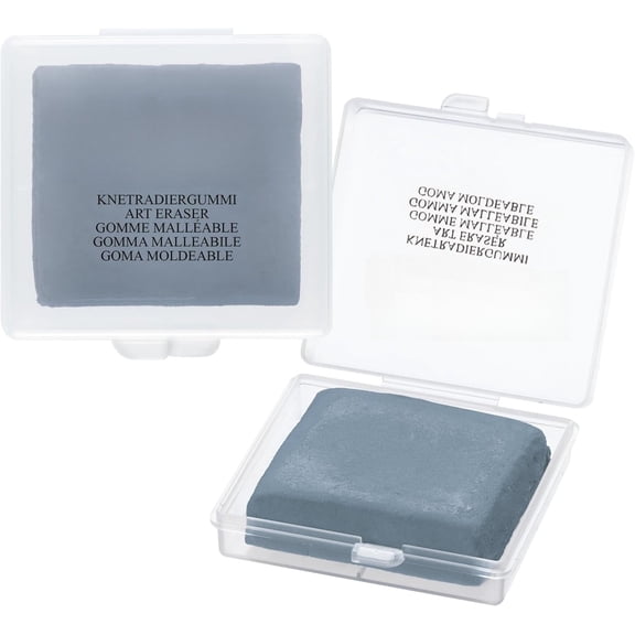 1 Pack Grey Kneadable Art Eraser with Storage Case, Absorbent Moldable Artist Eraser for Drawing & Sketching