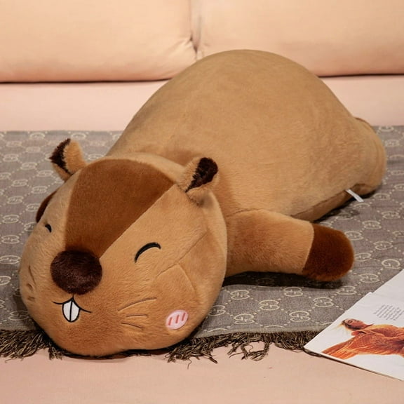 1 Pack Groundhog Plush Stuffed Animal Toy 23.6 Inches Simulation Stuffed Animal Gift for Home Party Favors Decoration,Squinting Style