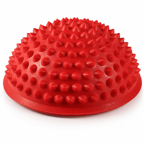 1 Pack Half Round PVC Massage Ball for Yoga Fitness Foot Therapy Red